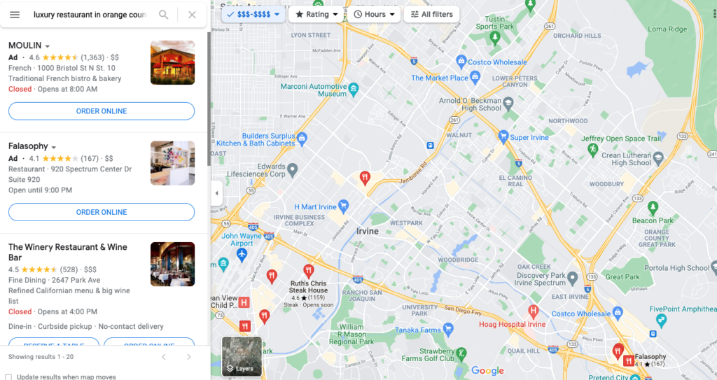 Ads on google map