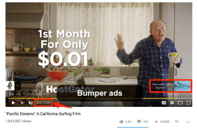 Bumper ads